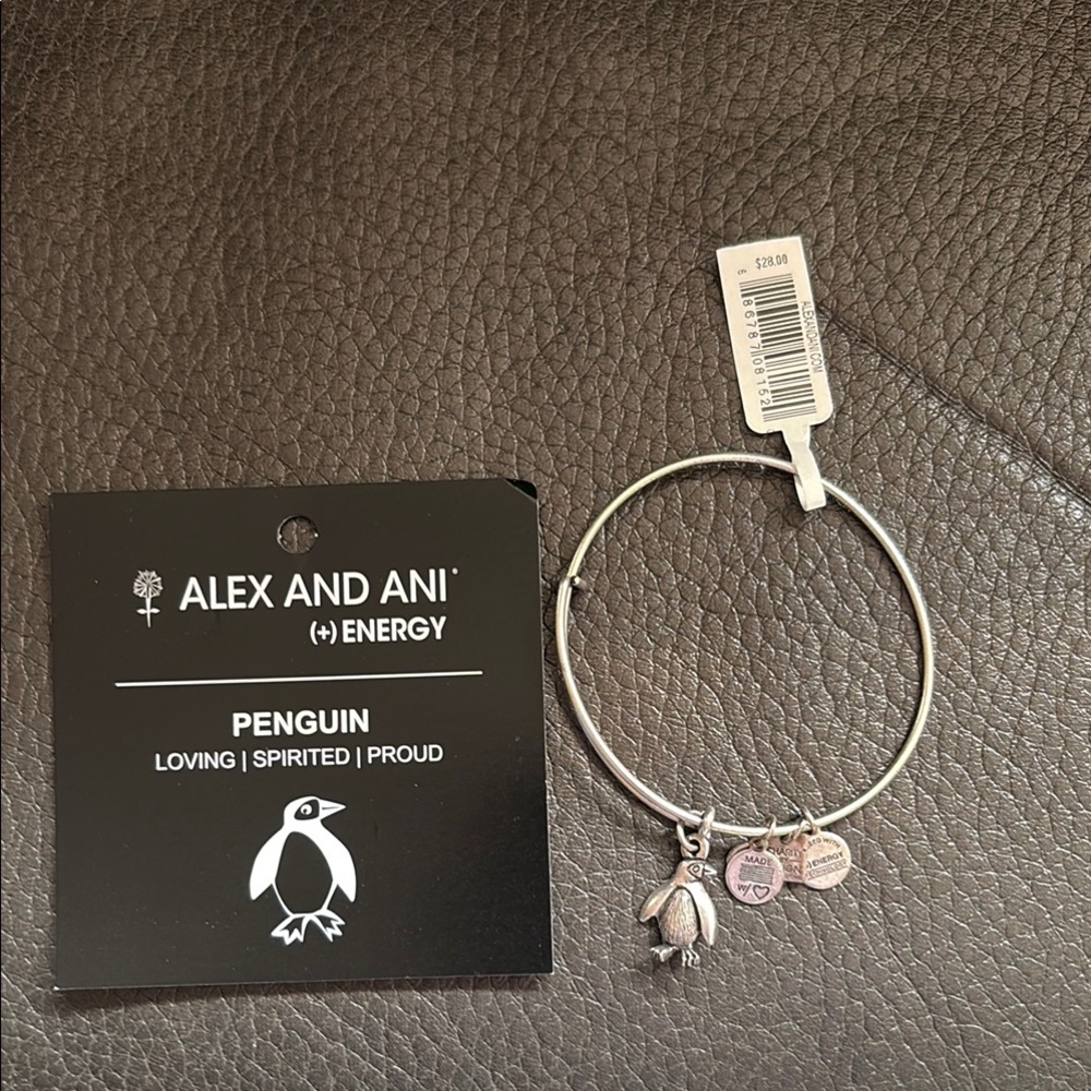 Alex and Ani Silver energetic Penguin Charm Bangle